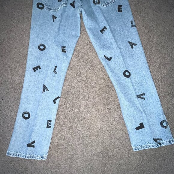 CURRENT/ELLIOTT "LOVE" Graffiti Denim Jeans - EUC - Size 27 - Picture 6 of 11